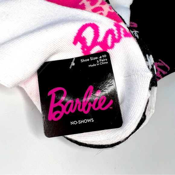 BARBIE 5 Pairs No-Show Socks Shoe Size 4-10 NWT - Picture 8 of 9